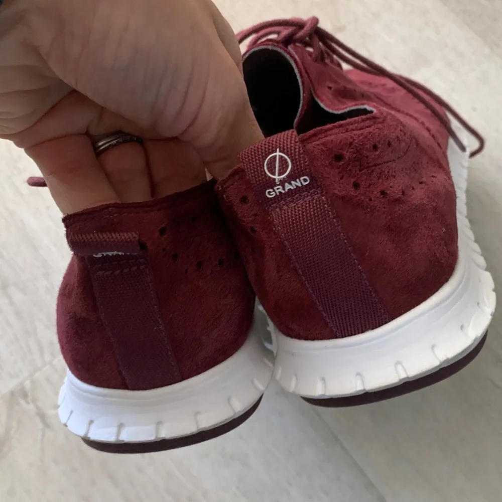 Cole Haan wingtip  maroon suede lace up‎ sneakers shoes size   9 women's